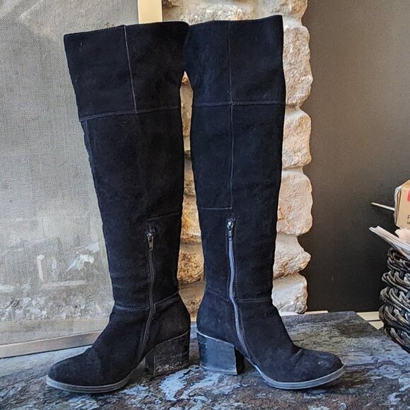 Steve Madden Orabela Black Suede Leather Over the Knee Boot Size 8.5M - Picture 8 of 16